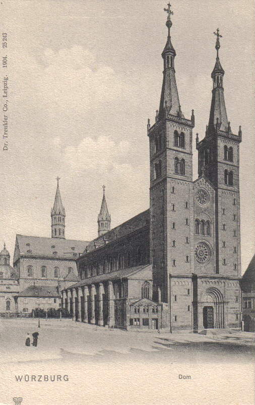 Der Würzburger Dom 1904. Quelle: Verlag Dr. Trenkler Co., Leipzig
